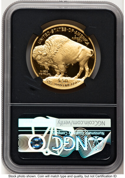 2023-W Proof Gold Buffalo 1 oz FDI Anna Cabral Prestige Treasurer Series Blk Core 70 NGC