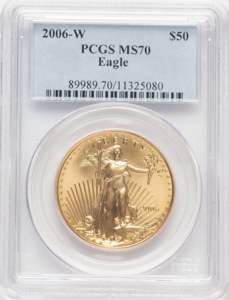 2006-W Burnished Gold Eagle 1 oz Blue Label 70 PCGS