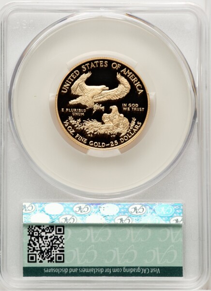 2016-W $25 Half-Ounce Gold Eagle, 30th Anniversary, DC Brown Label 70 CACG
