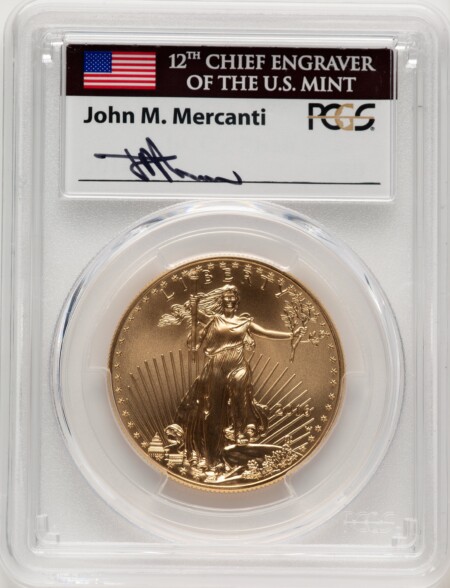 2016-W $50 One-Ounce Gold Eagle, Washington, SP FDI John Mercanti 70 PCGS