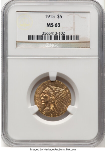 1915 $5 63 NGC