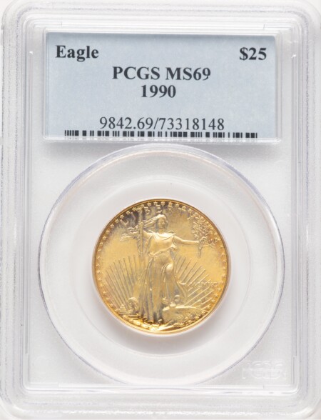 1990 Gold Eagle 1/2 oz Blue Label 69 PCGS
