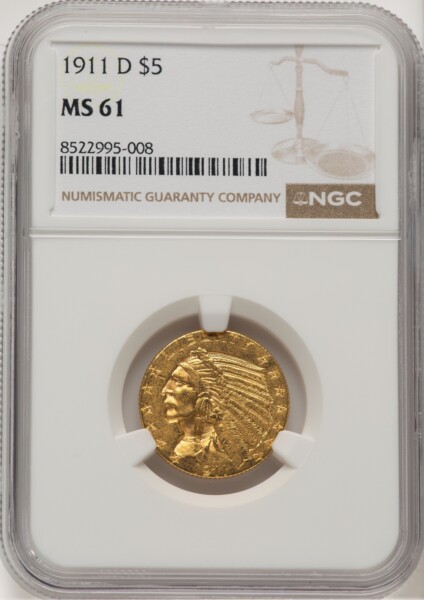 1911-D $5 61 NGC