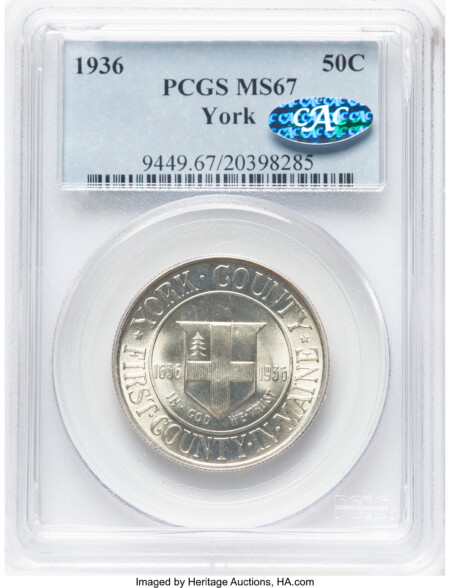 1936 50C York, MS CAC 67 PCGS