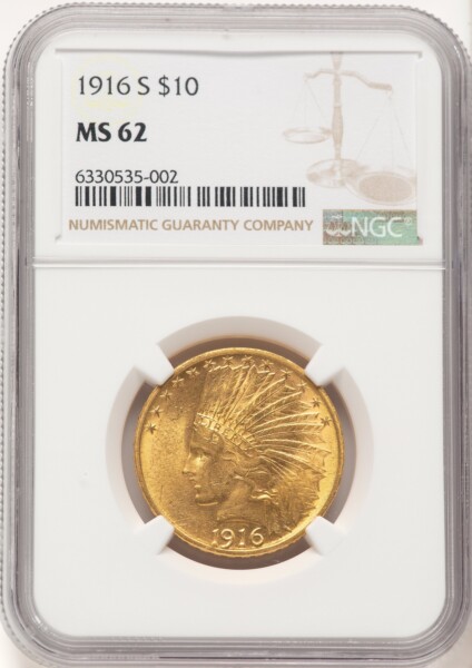 1916-S $10 62 NGC