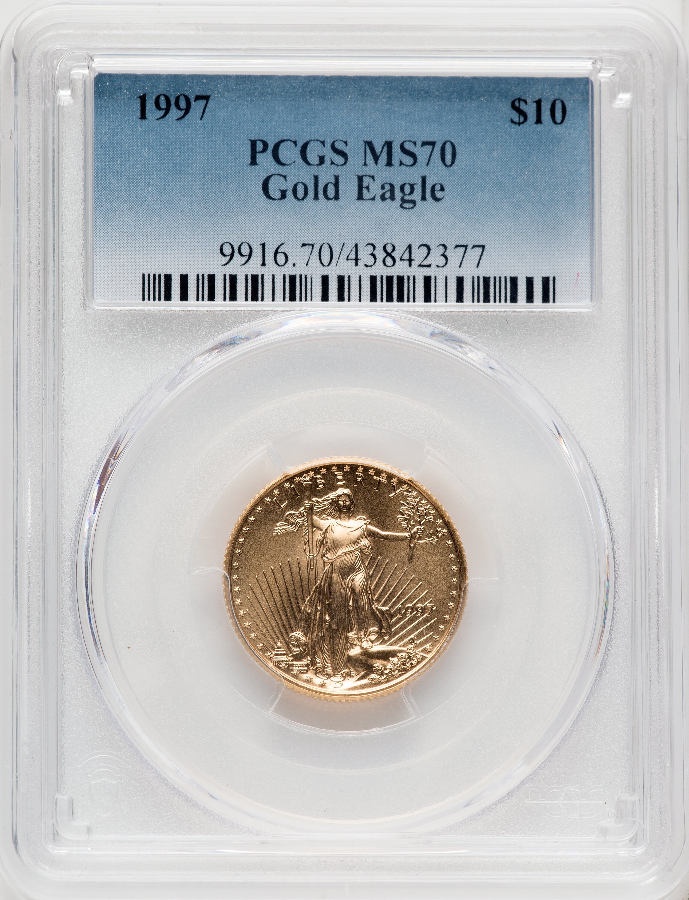 1997 $10 Quarter-Ounce Gold Eagle, MS 70 PCGS