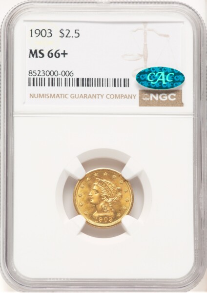 1903 $2 1/2 CAC NGC Plus 66 NGC