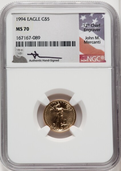 1994 $5 Tenth-Ounce Gold Eagle, MS 70 NGC