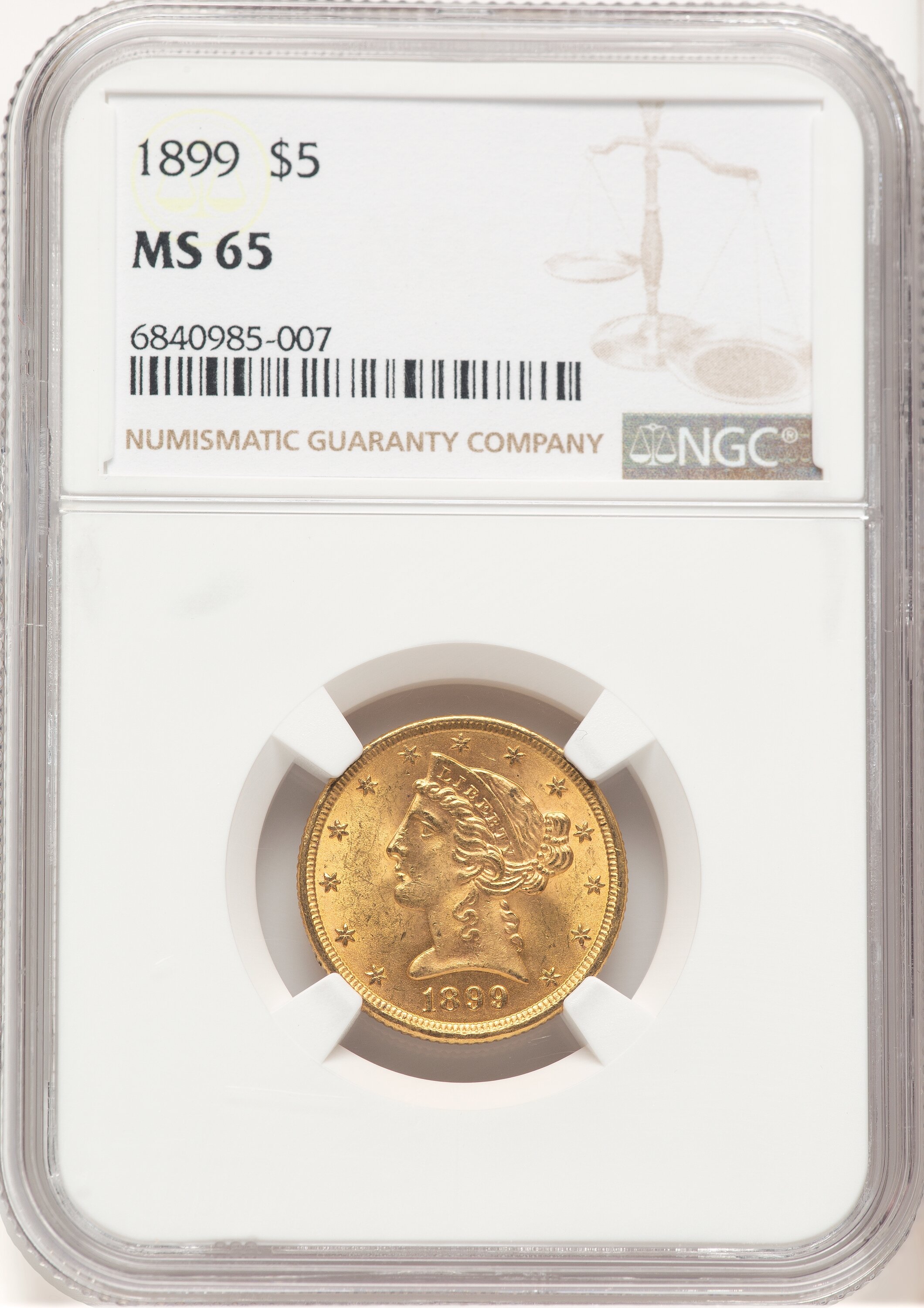 1899 $5 65 NGC