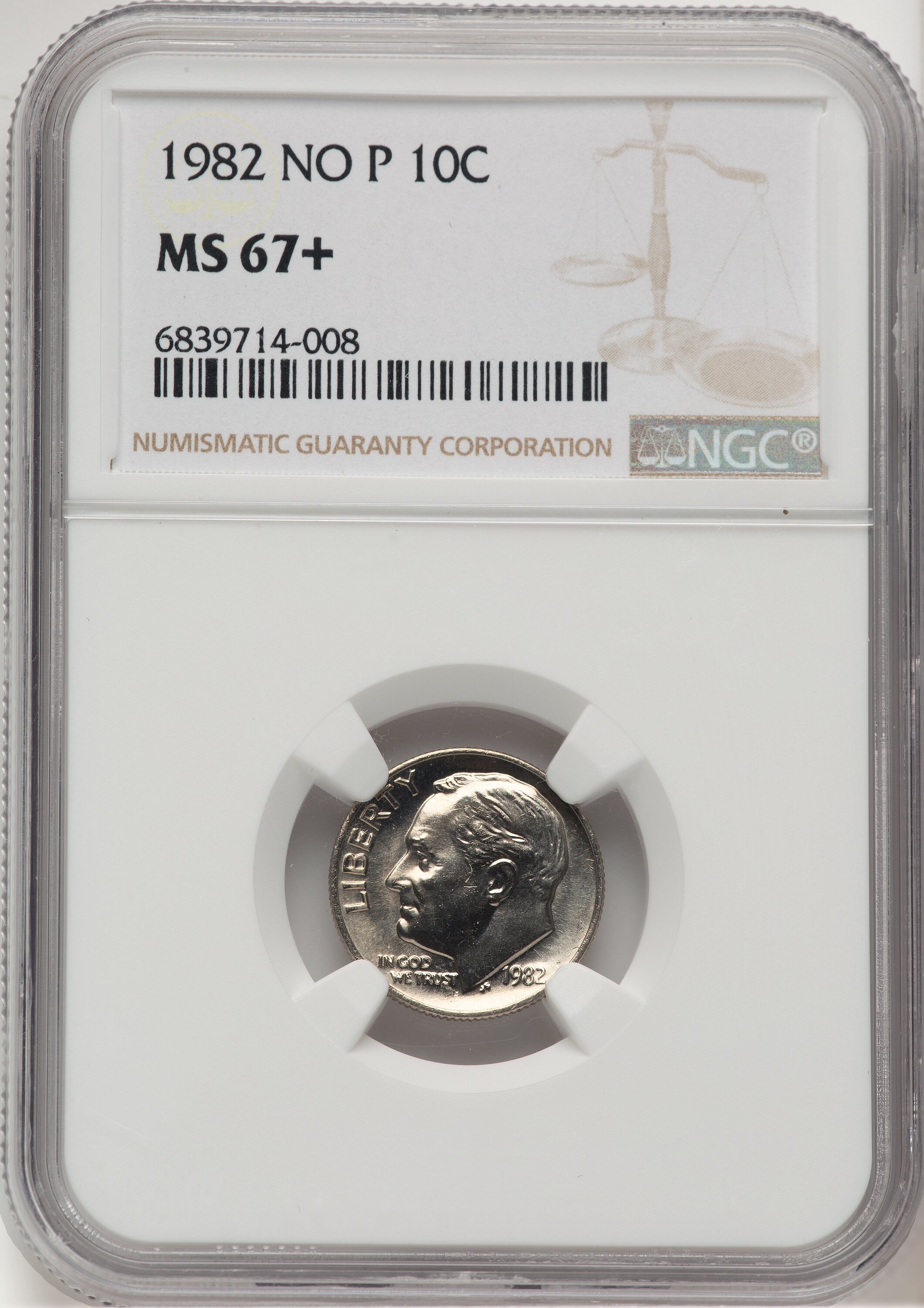 1982 10C NO P NGC Plus 67 NGC