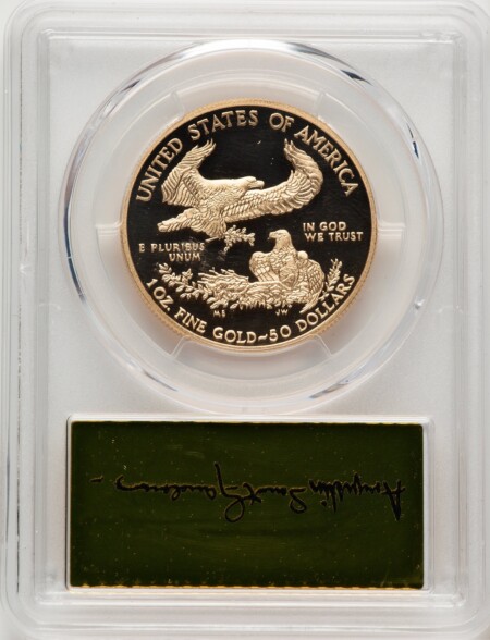 2017-W $50 One-Ounce Gold Eagle, First Strike, PR, DC FS Gold Foil 70 PCGS