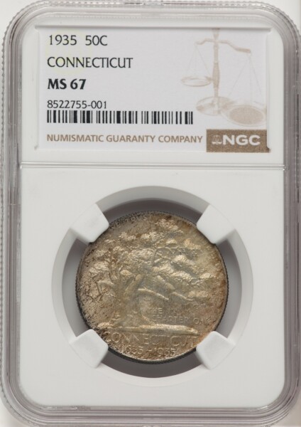 1935 50C Connecticut, MS 67 NGC