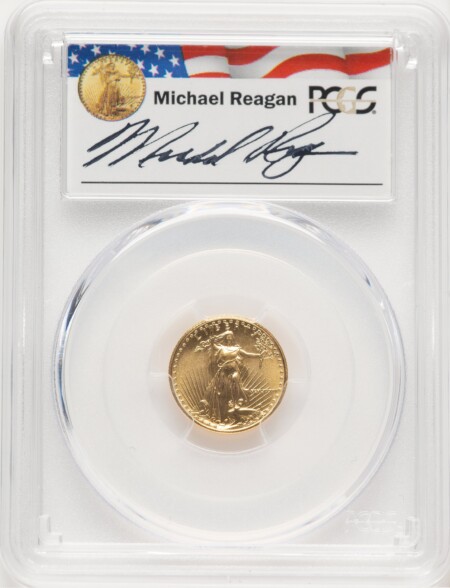 1987 Gold Eagle 1/10 oz Reagan Legacy Series Michael Reagan 69 PCGS