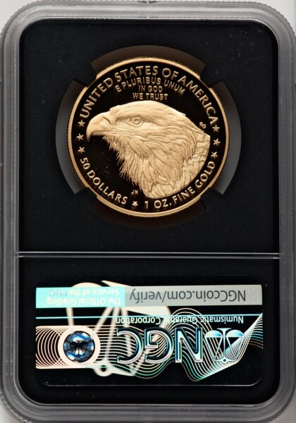 2021-W G$50 One Ounce Gold Eagle, Type Two, FDI, DC FDI Jennie Norris Blk Core 70 NGC