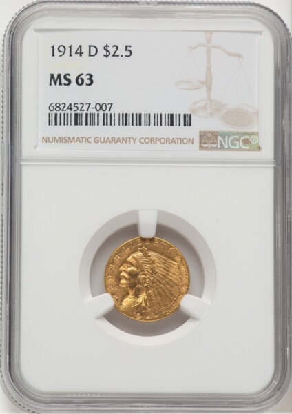 1914-D $2 1/2 63 NGC