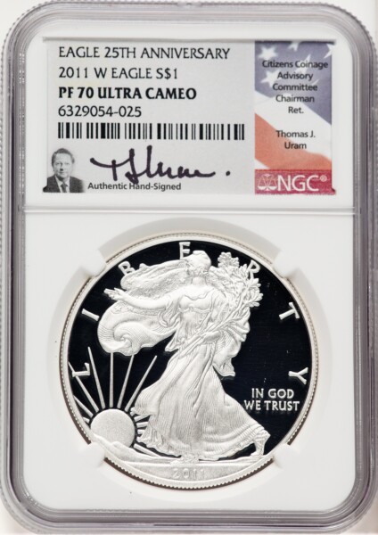 2011-W Proof Silver Eagle 1 oz Thomas Uram 70 NGC