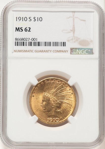 1910-S $10 62 NGC