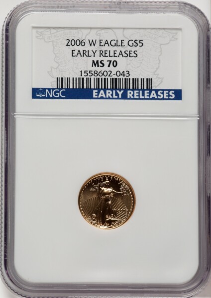 2006-W $5 Tenth-Ounce Gold Eagle, MS ER Blue 70 NGC