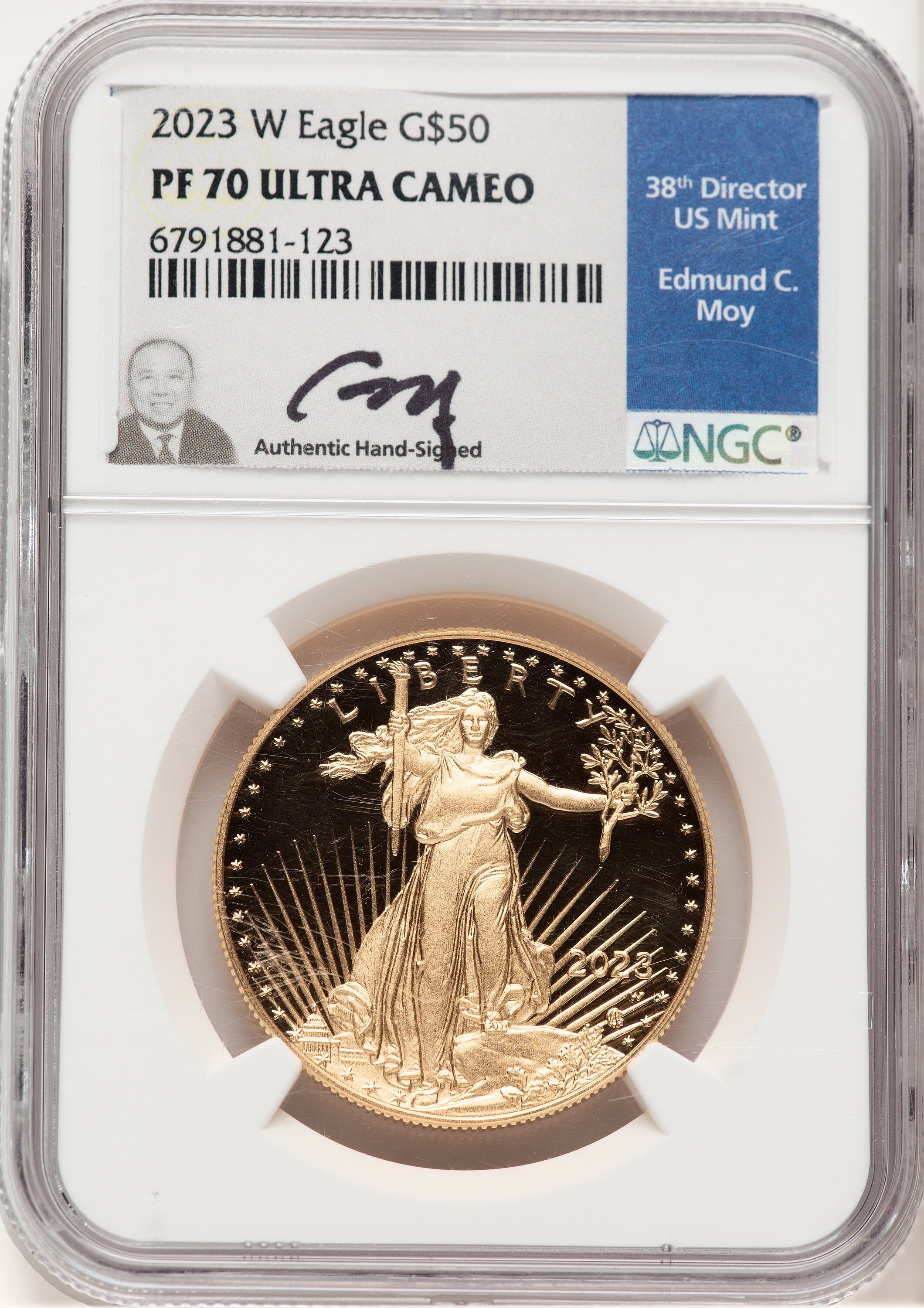2023-W Proof Gold Eagle 1 oz Ed Moy 70 NGC