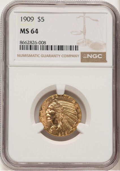 1909 $5 64 NGC