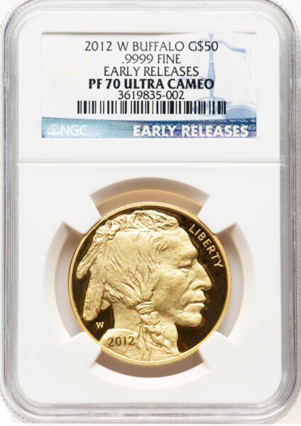 2012-W Proof Gold Buffalo 1 oz ER Blue 70 NGC