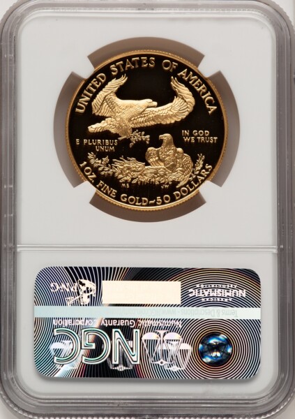 1994-W $50 One-Ounce Gold Eagle, PR, DC St. Gaudens Signature 70 NGC