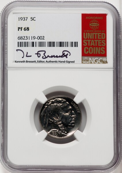 1937 5C Kenneth Bressett Red Book 68 NGC