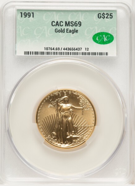 1991 Gold Eagle 1/2 oz Non Designation 69 CACG
