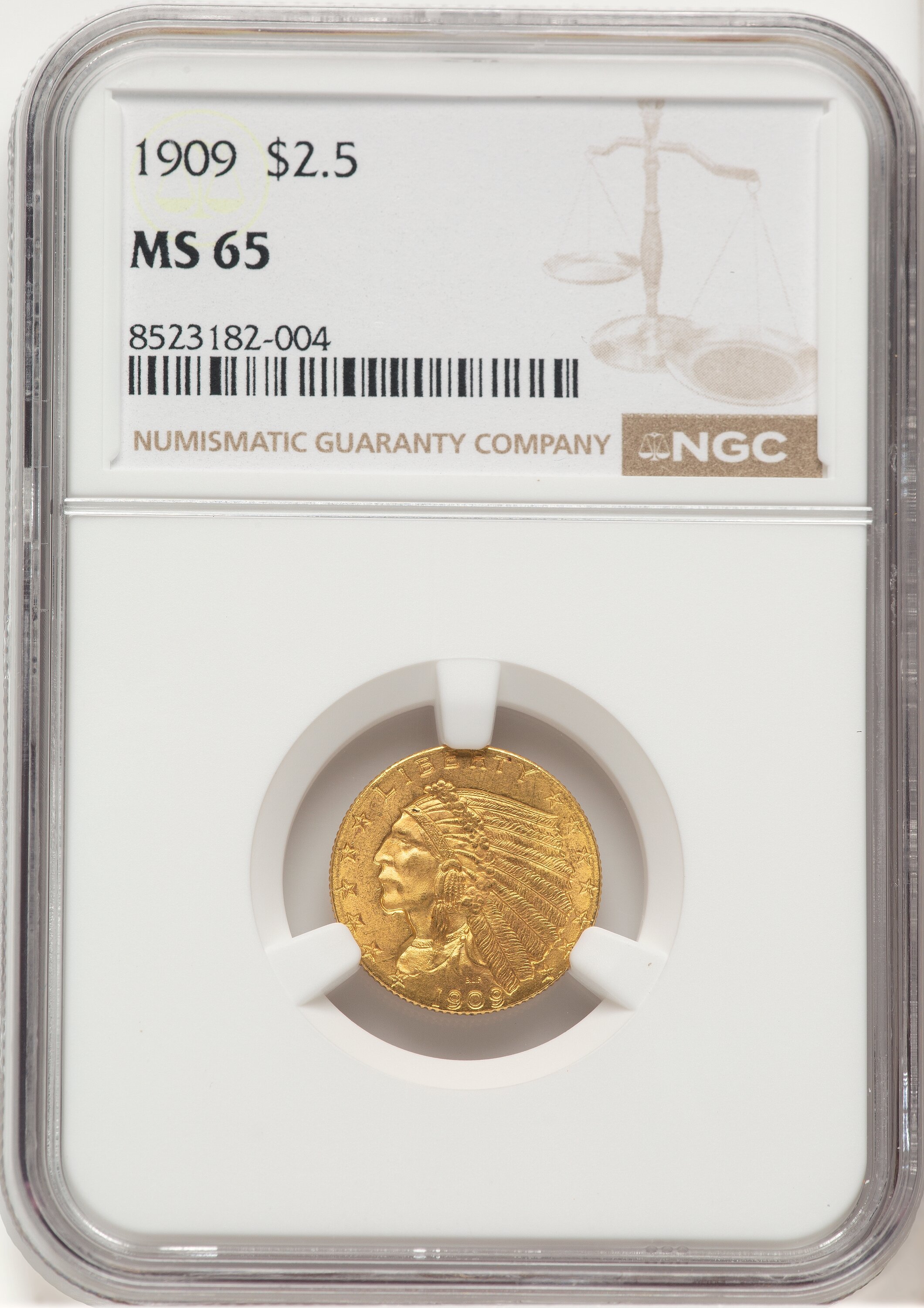 1909 $2 1/2 65 NGC