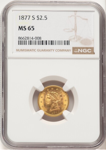 1877-S $2 1/2 65 NGC