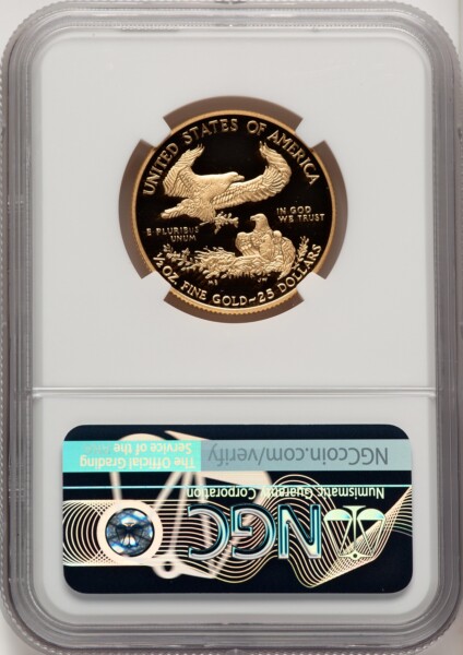 2020-W $25 Half-Ounce Gold Eagle, First Strike, DC FR John Mercanti 70 NGC