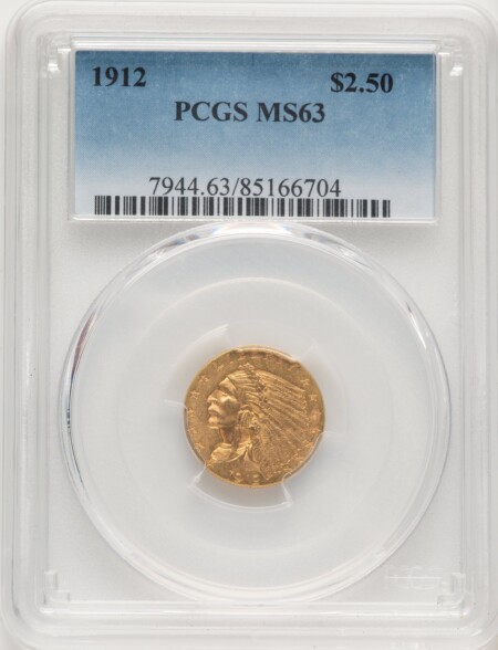 1912 $2 1/2 63 PCGS