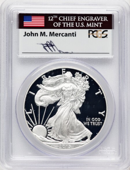 2015-W Proof Silver Eagle 1 oz FDI John Mercanti Florida FUN 70 PCGS