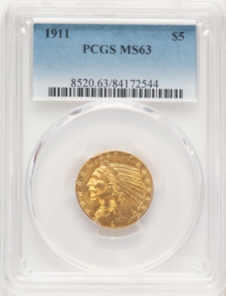 1911 $5 63 PCGS