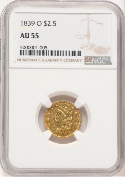 1839-O $2 1/2 55 NGC