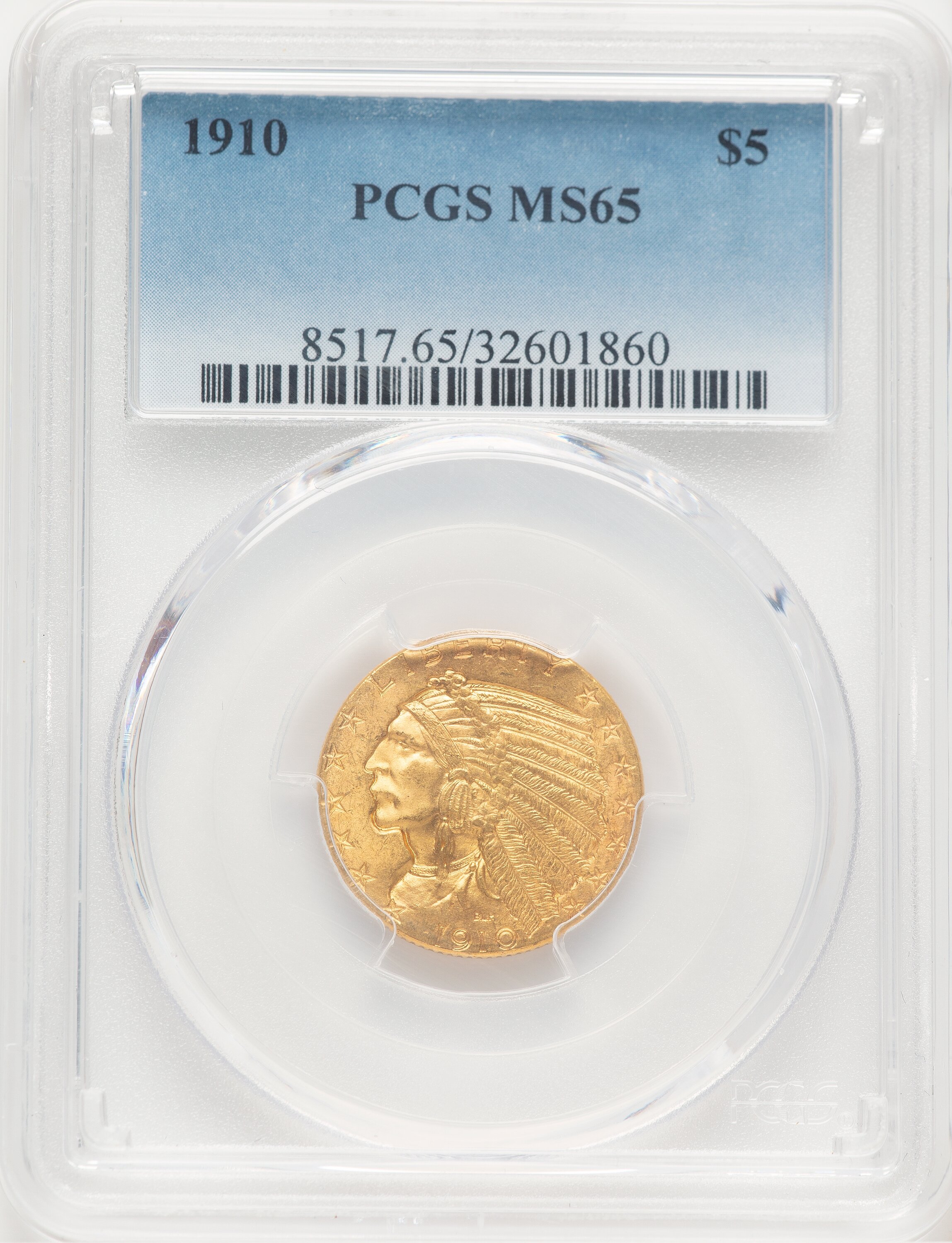 1910 $5 65 PCGS
