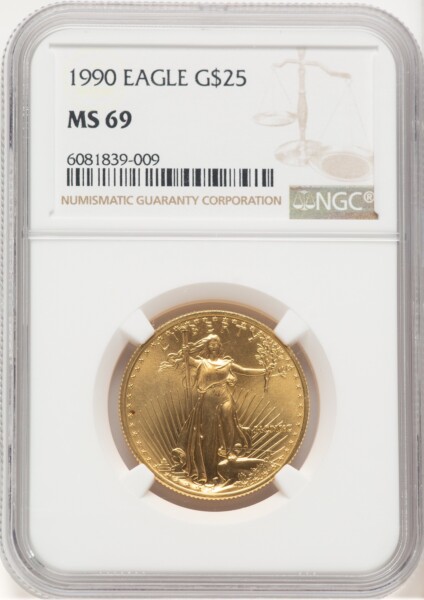 1990 Gold Eagle 1/2 oz Brown Label 69 NGC