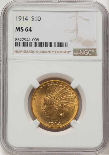 1914 $10 64 NGC