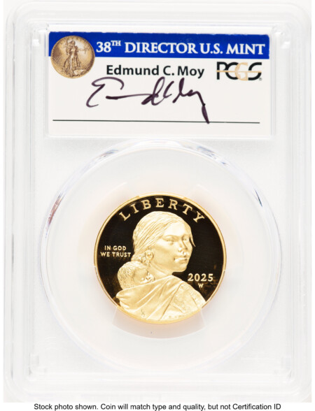 2025-W 1/2 oz Proof Gold Sacagawea 25th Anniversary FDI Ed Moy 70 PCGS