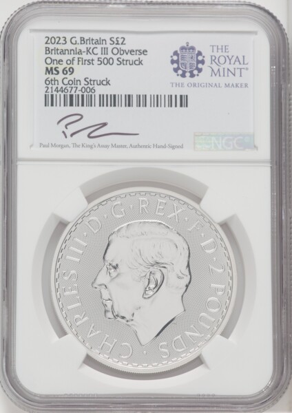 2023 G.B. S2 BRITANNIA-KC III OBVERSE 6TH COIN STRUCK 69 NGC