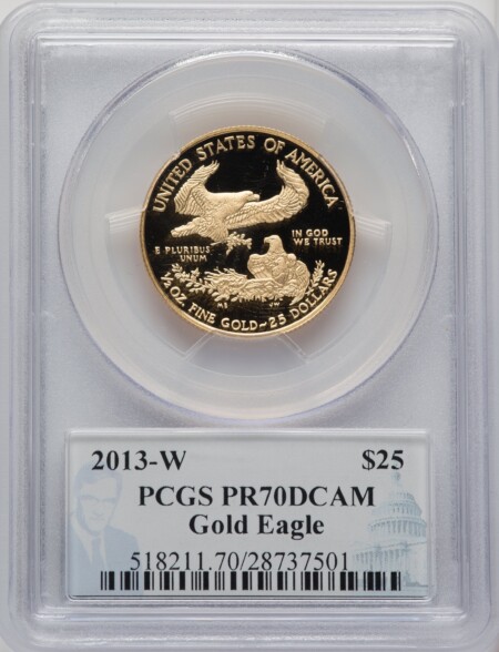 2013-W $25 Half-Ounce Gold Eagle, PR DC 70 PCGS