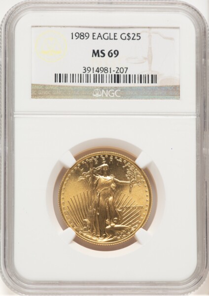 1989 Gold Eagle 1/2oz Brown Label 69 NGC