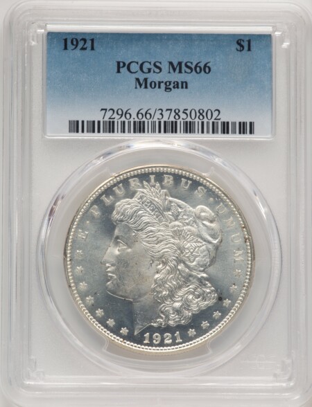 1921 S$1 Morgan, MS 66 PCGS