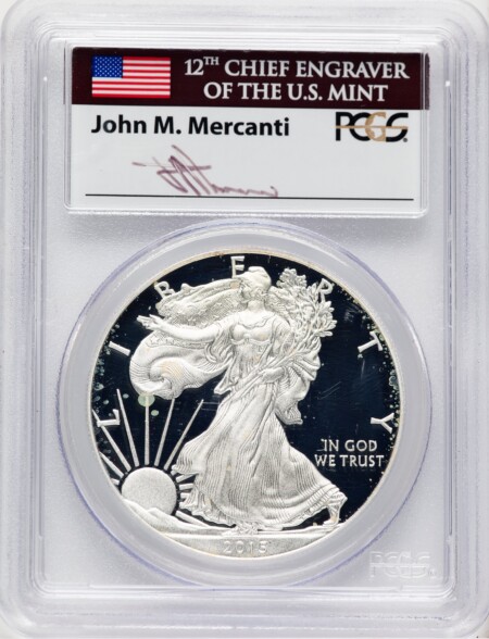 2015-W Proof Silver Eagle 1 oz FDI John Mercanti Washington 70 PCGS