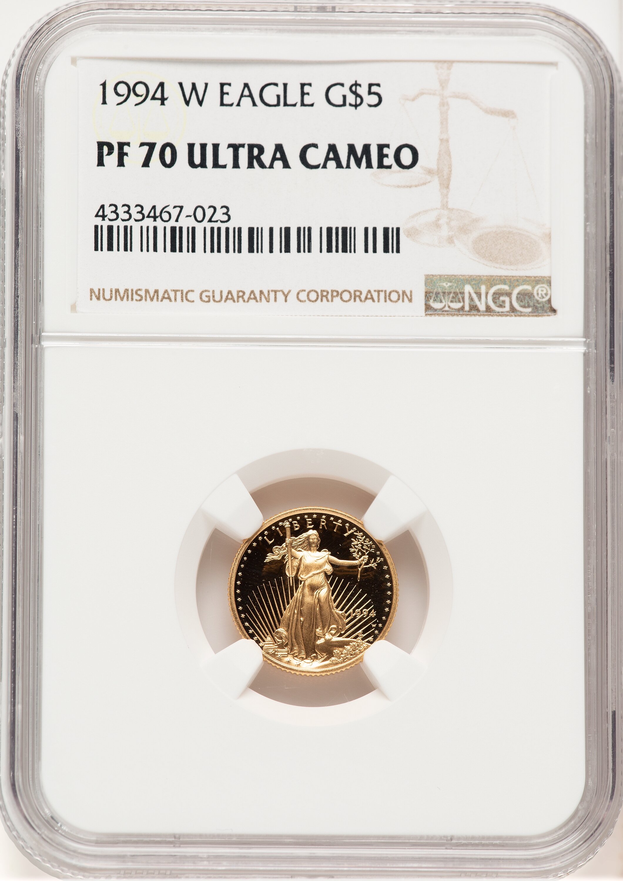 1994-W Proof Gold Eagle 1/10 oz Brown Label 70 NGC