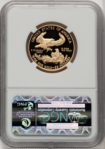 2012-W $25 Half-Ounce Gold Eagle PR, DC Brown Label 70 NGC