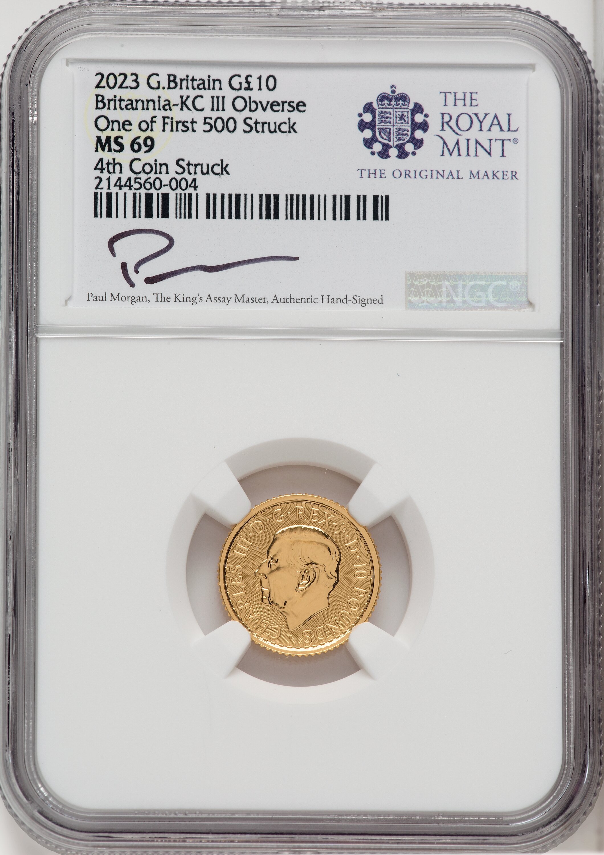 2023 G.B. G10 BRITANNIA-KC III OBVERSE 4TH COIN STRUCK 69 NGC