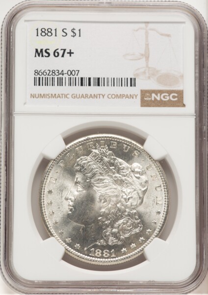 1881-S S$1 NGC Plus 67 NGC