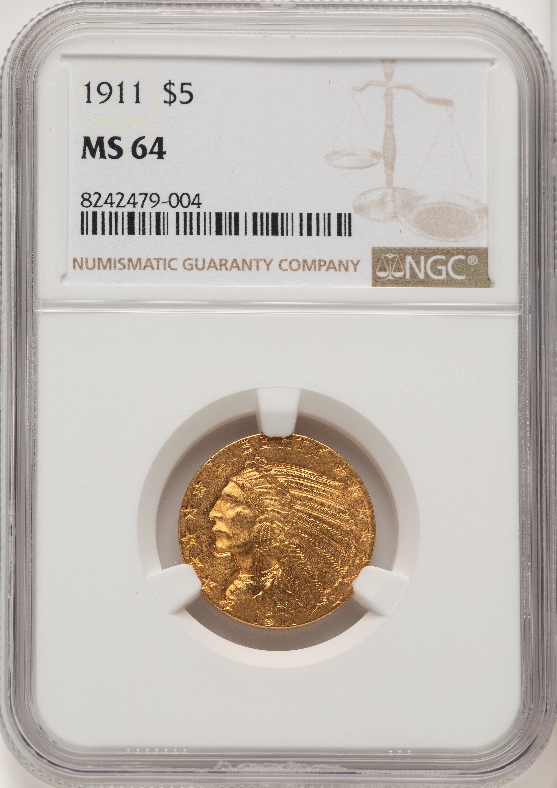 1911 $5 64 NGC