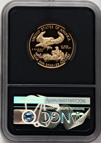 2016-W $25 Half-Ounce Gold Eagle, 30th Anniversary, DC Miles Standish 70 NGC